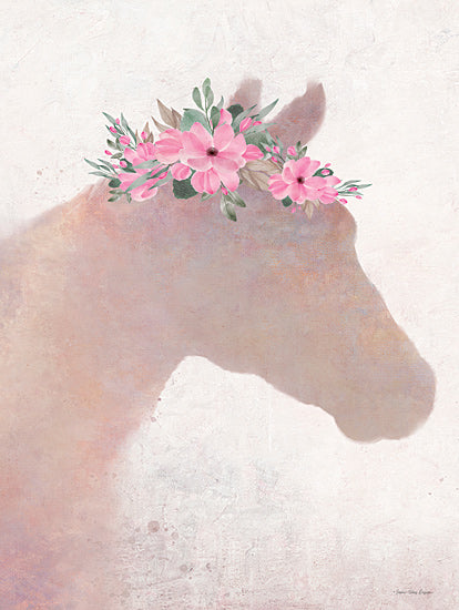 Seven Trees Design ST1007 - ST1007 - Pink Pony - 12x16 Abstract, Horse, Pony, Flowers, Floral Crown, Bohemian, Animals, Whimsical from Penny Lane