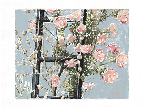 White Ladder WL188 - WL188 - Black Ladder - 16x12 Flowers, Pink Flowers, Ladder, Spring, Spring Flowers, Decorative from Penny Lane