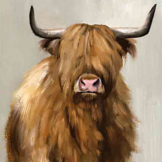 White Ladder WL234 - WL234 - Harry the Highland - 12x12 Cow, Highland Cow, Brown Highland Cow, Portrait, Brush Strokes, Farm Animal from Penny Lane