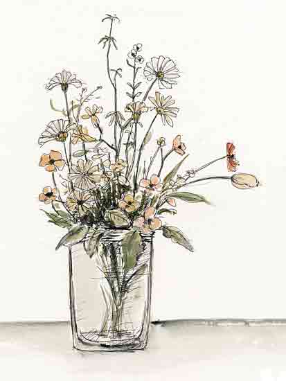 White Ladder WL243 - WL243 - Wildflower Sketch I - 12x16 Flowers, Wildflowers, Bouquet, Glass Jar, Botanical, Wildflower Sketch from Penny Lane