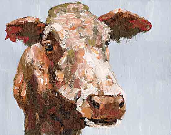 White Ladder WL257 - WL257 - Charlie - 16x12 Cow, Brown Cow, Farm Animal, Portrait, Brush Strokes, Abstract from Penny Lane