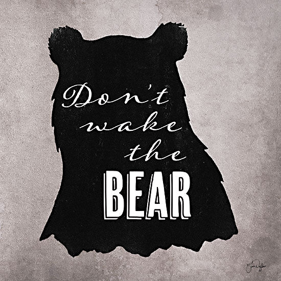 Yass Naffas Designs YND185 - YND185 - Don't Wake the Bear - 12x12 Lodge, Bear, Animals, Wildlife, Don't Wake the Bear, Typography, Signs, Textual Art, Black & White from Penny Lane