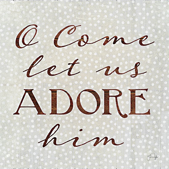 Yass Naffas Designs YND200 - YND200 - O Come Let Us Adore Him - 12x12 Christmas, Holidays, Religious, O Come Let Us Adore Him, Typography, Signs, Textual Art, Music, Christmas Song, Polka Dots from Penny Lane