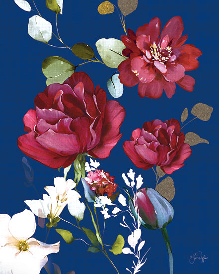 Yass Naffas Designs YND380 - YND380 - Romantic Dream I - 12x16 Flowers Red Flowers, White Flowers, Blue Background, Decorative from Penny Lane