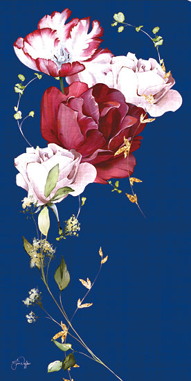 Yass Naffas Designs YND381 - YND381 - Romantic Dream II - 9x18 Flowers Red Flowers, White Flowers, Blue Background, Decorative from Penny Lane
