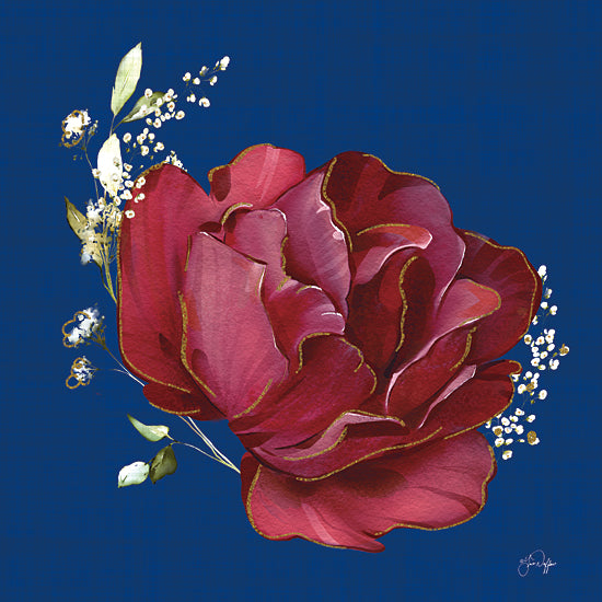 Yass Naffas Designs YND382 - YND382 - Romantic Dream III - 12x12 Flower, Red Flower, Babies Breath Flowers, Blue Background, Decorative from Penny Lane
