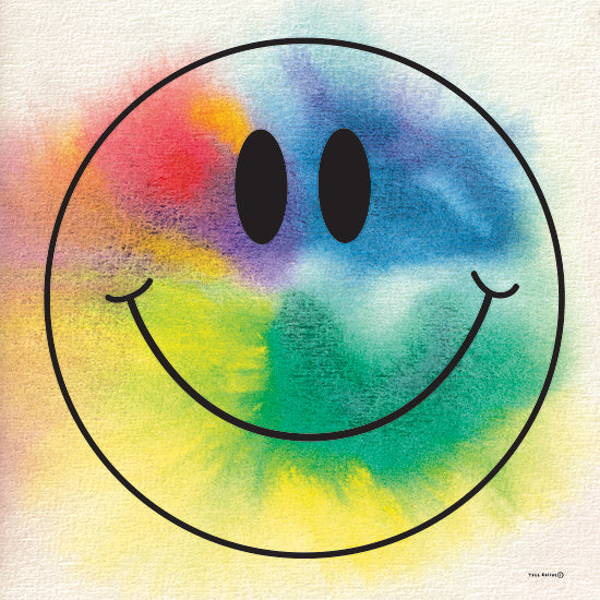Yass Naffas Designs YND435 - YND435 - Tie Dyed Smiley Face - 12x12 Inspirational, Smiley Face, Rainbow Tie-dye Background, Pride from Penny Lane