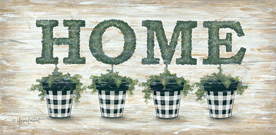 Annie LaPoint ALP1812 - Gingham Topiaries Home - 18x9 Home, Topiaries, Buffalo Plaid, Gingham, Plants, Botanical, Pots, Country French from Penny Lane