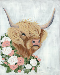 BAKE131 - Floral Highlander Cow - 12x16