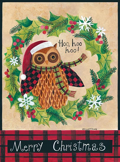 Bernadette Deming BER1267 - Santa Owl - Owl, Holiday, Snowflakes, Wreath, Greenery from Penny Lane Publishing