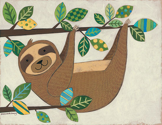 Bernadette Deming BER1315 - Hanging Sloth Sloth, Patterned Leaves, Tree, Hanging Around from Penny Lane