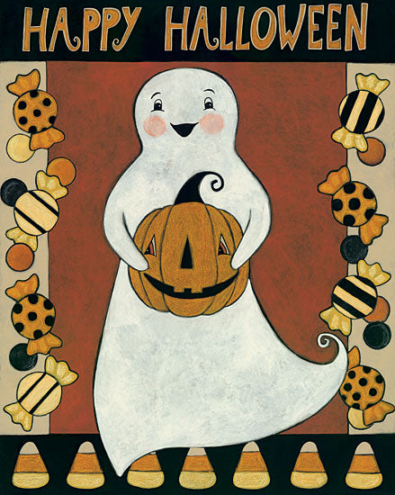 Bernadette Deming BER1324 - Ghosts with Treats - 12x16 Ghost, Treats, Candy, Halloween, Pumpkin, Holiday from Penny Lane