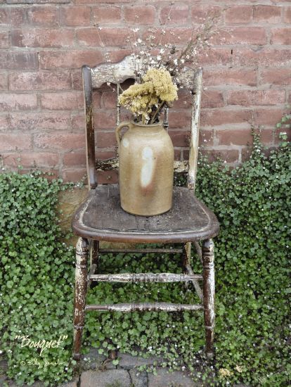 Billy Jacobs BJ1057 - Bouquet Flowers, Crock, Antiques, Chair, Brick Wall, Photography from Penny Lane