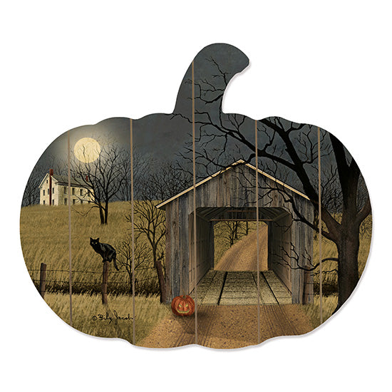 Billy Jacobs BJ1189PUMP - Sleepy Hollow Bridge Covered Bridge, Cat, Pumpkins, Moon, Tree, House, Night from Penny Lane