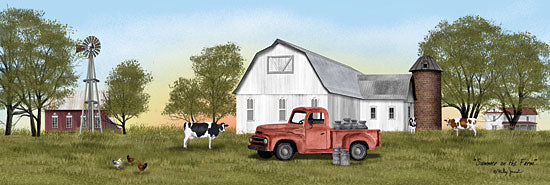 Billy Jacobs BJ1198A - Summer on the Farm - 36x12 Farm, Barn, Red Truck, Cow, Milk Cans from Penny Lane