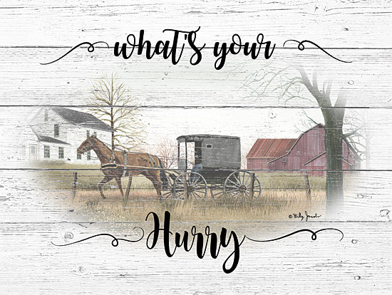 Billy Jacobs BJ1219 - BJ1219 - What's Your Hurry - 16x12 Amish, Horse and Buggy, Farm, Religious, Farm, Americana from Penny Lane