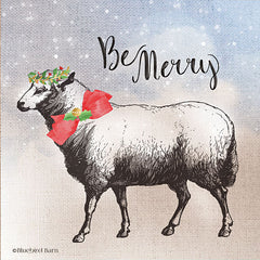 BLUE270 - Vintage Christmas Be Merry Sheep - 12x12
