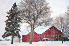 BLUE381 - Snowy Barn    - 18x12