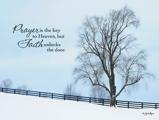 Susie Boyer BOY175 - Faith Unlocks the Door - Prayer, Faith, Snow, Winter, Tree, Religious from Penny Lane Publishing