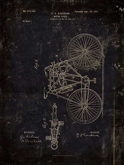 Cloverfield & Co CC138 - Motor Bike Patent II - Motor Bike, Motorcycles, Blueprints, Patents from Penny Lane Publishing