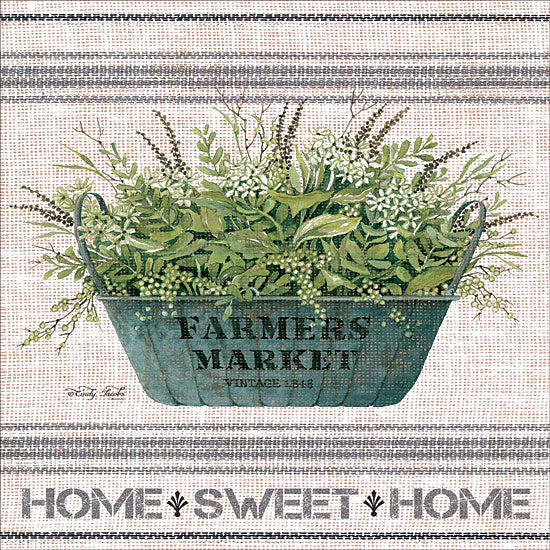 Cindy Jacobs CIN1112 - Galvanized Farmer's Market Home Sweet Home Galvanized Metal, Pot, Farmer's Market, Feed Sack, Shabby Chic, Home Sweet Home from Penny Lane