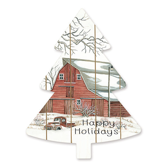 Cindy Jacobs CIN1479TREE - Barn Happy Holidays   Holidays, Barn, Farm, Truck, Winter, Snow, Christmas Trees from Penny Lane