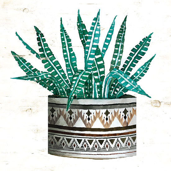 Cindy Jacobs CIN1498 - Mud Cloth Succulent II - 12x12 Succulents, Mud Cloth Pot, Southwestern, Cactus from Penny Lane