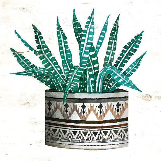 Cindy Jacobs CIN1498 - Mud Cloth Succulent II - 12x12 Succulents, Mud Cloth Pot, Southwestern, Cactus from Penny Lane