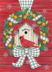 DS1756 - Farmhouse Christmas Wreath with Cardinal - 12x16