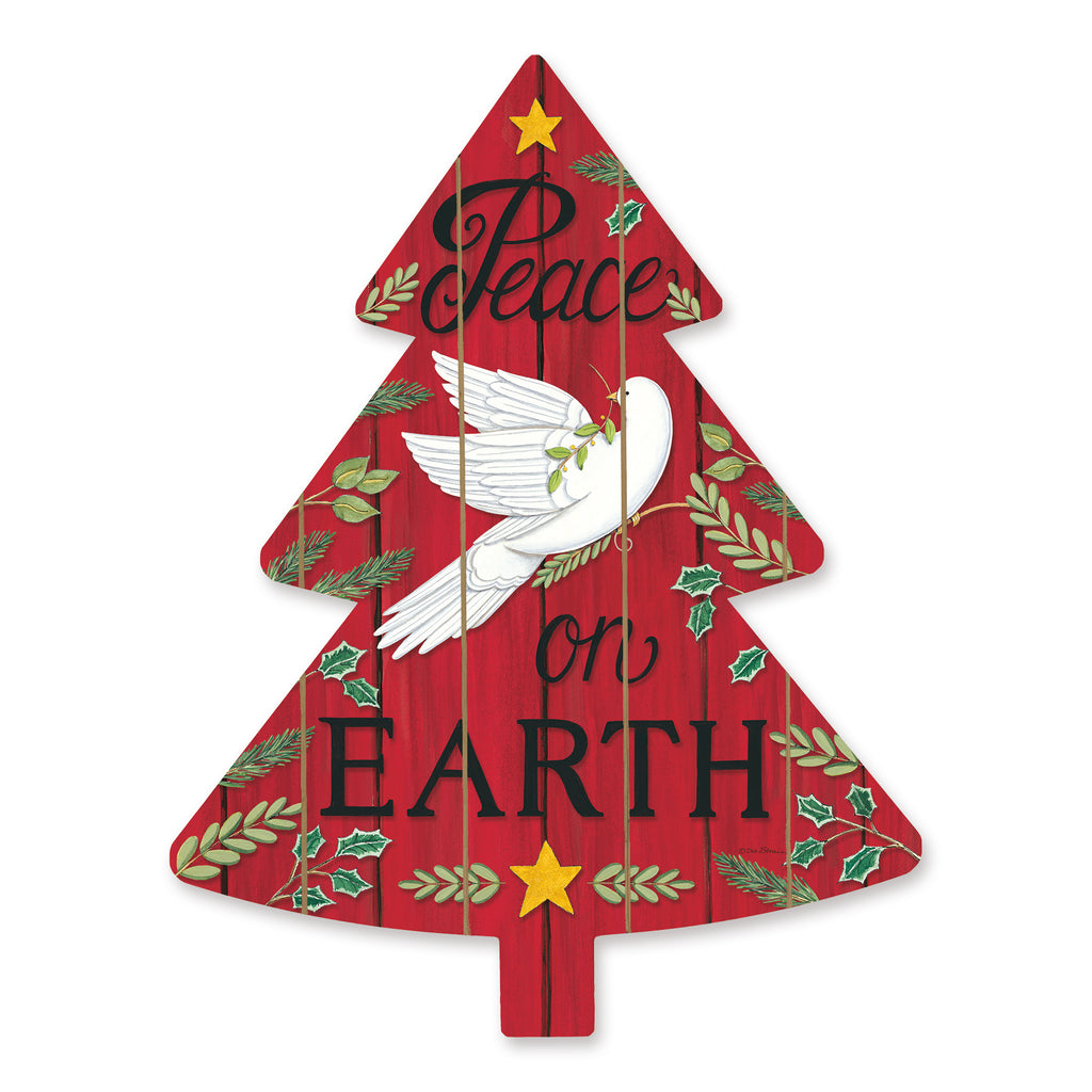 Deb Strain DS1819TREE - DS1819TREE - Peace on Earth Tree - 14x18 Signs, Dove, Peace On Earth, Wood Planks, Christmas Tree, Star, Typography from Penny Lane