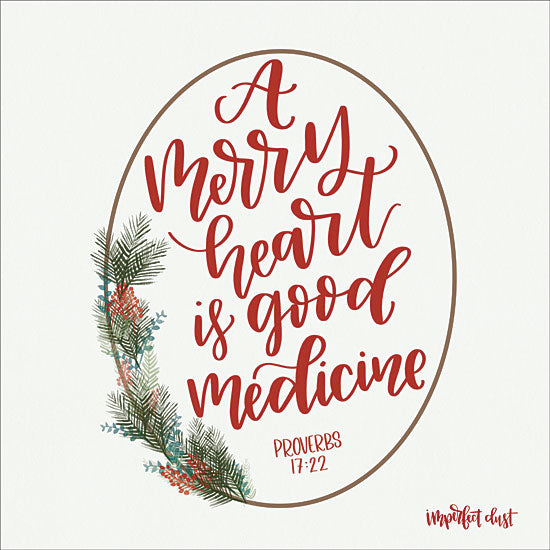 Imperfect Dust DUST330 - DUST330 - Merry Heart - 12x12 Merry Heart, Bible Verse, Proverbs, Pine Sprigs from Penny Lane