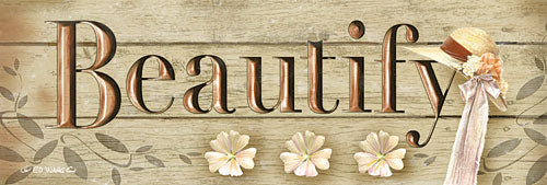 Ed Wargo ED368 - Beautify - Beautify, Flowers, Garden Hat, Greenery, Wood Planks from Penny Lane Publishing