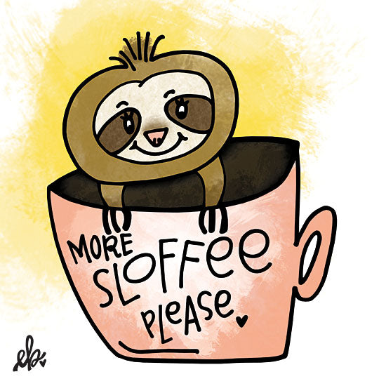 Erin Barrett FTL148 - FTL148 - More Sloffee Please - 12x12 Sloth, Humorous, Signs, Coffee, Kitchen from Penny Lane