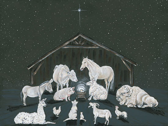 Hollihocks Art HH129 - HH129 - Animal Nativity Scene - 16x12 Holidays, Nativity, Manger, Animals, Baby Jesus, Star, Christmas from Penny Lane