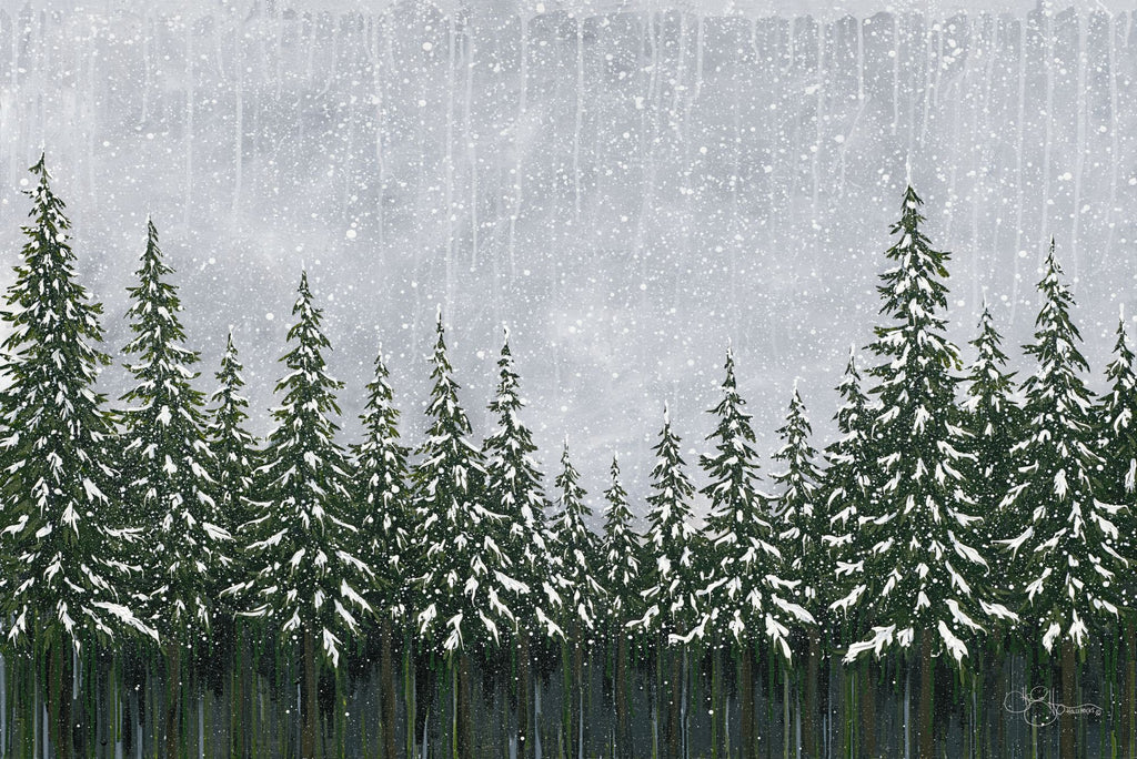 Hollihocks Art HH132 - HH132 - Snowy Forest - 18x12 Forest, Snow, Pine Trees, Evergreen Trees, Christmas Trees, Winter from Penny Lane