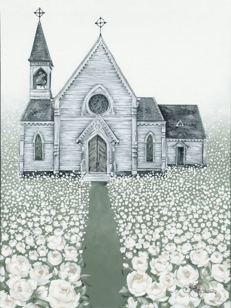 Hollihocks Art HH137 - HH137 - Holy Spirit Lead Me - 12x16 Church, Flowers, White Flowers, Religious  from Penny Lane