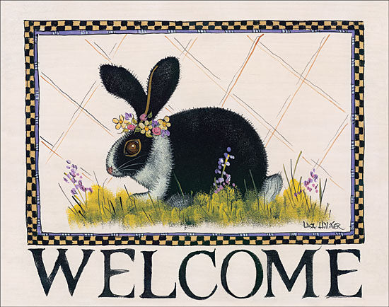 Lisa Hilliker HILL681 - Bunny Welcome Bunny, Rabbit, Welcome, Checkerboard, Signs from Penny Lane
