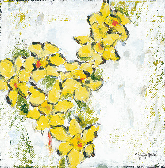 Jennifer Holden HOLD109 - HOLD109 - Spring Has Sprung IV - 12x12 Flowers, Yellow, Spring, Abstract, Contemporary, Daffodils from Penny Lane