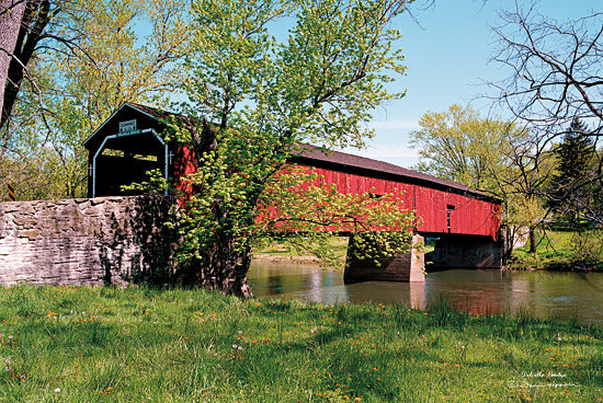 Irvin Hoover HOO111 - HOO111 - Delville Bridge - 18x12 Delville Bridge, Bridge, Covered Bridge, Creek, Old Fashioned from Penny Lane