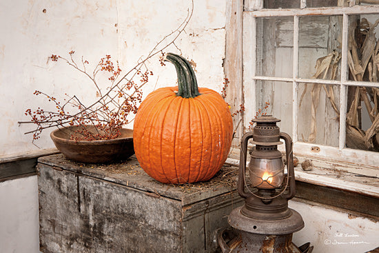 Irvin Hoover HOO114 - HOO114 - Fall Lantern - 18x12 Lantern, Pumpkin, Still Life, Berries, Window, Bowl, Rustic from Penny Lane