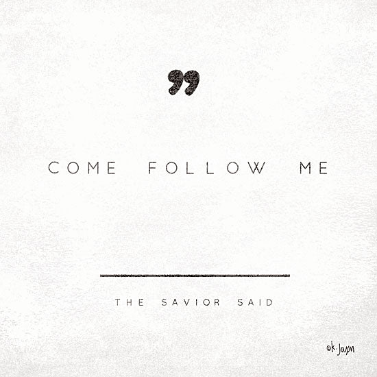 Jaxn Blvd. JAXN317 - Come Follow Me - 12x12 Come Follow Me, Religious, Black & White, Signs from Penny Lane