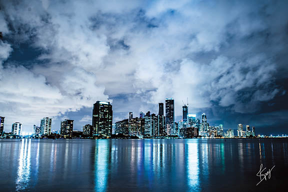 Justin Spivey JDS203 - Escaping Reflections - New York City, Skyline, Blue, Reflection, Clouds from Penny Lane Publishing