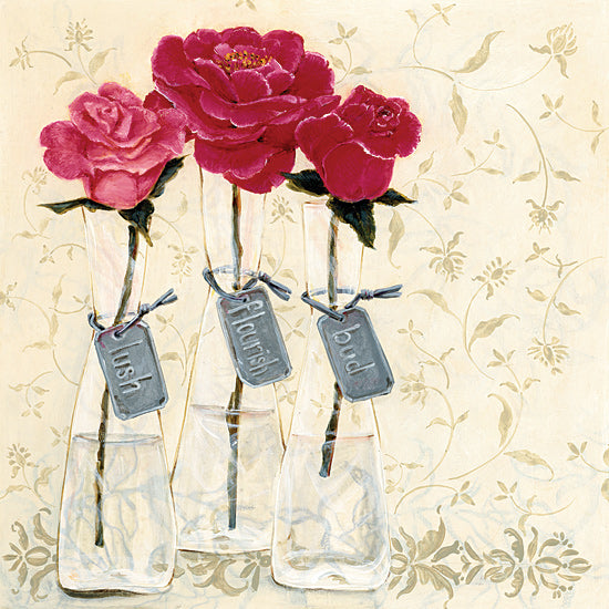 JG Studios JGS146 - JGS146 - Inspired Pink - 12x12 Flowers, Pink Roses, Roses, Glass Vases, Inspired Words from Penny Lane