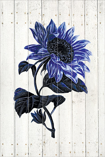 JG Studios JGS217 - JGS217 - Indigo Sunflower - 12x18 Flowers, Blue Flowers, Sunflower, Shiplap from Penny Lane