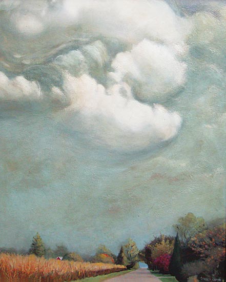 JG Studios JGS224 - JGS224 - Beach Lane, Wainscot Beach     - 12x16 Abstract, Clouds, Road, Harvest from Penny Lane