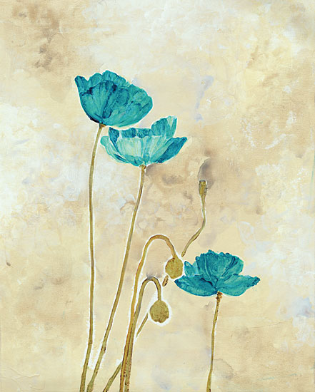 JG Studios JGS231 - JGS231 - Tealqoise Flowers II - 12x16 Abstract, Flowers, Blue Flowers, Botanical from Penny Lane