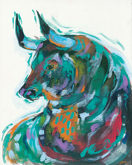 Jessica Mingo JM167 - The Bull at Blossom Barn - 12x16 Abstract, Bull from Penny Lane