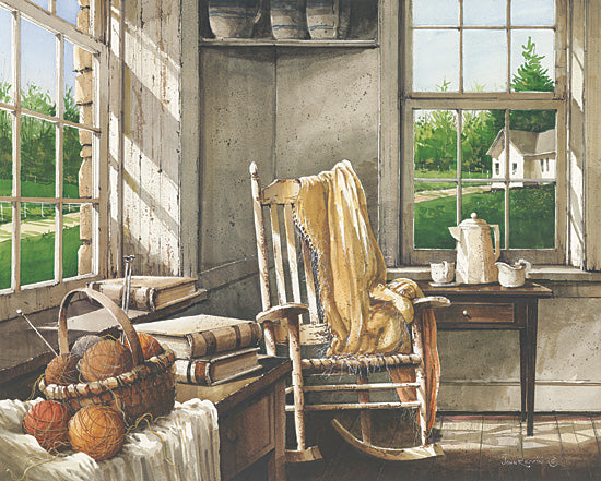 John Rossini JR105 - Corner Comforts - Room, Rocking Chair, Throw, Yarn, Books, Window from Penny Lane Publishing
