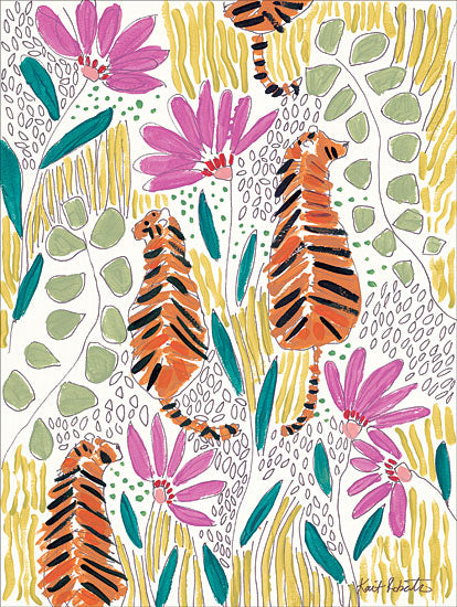 Kait Roberts KR138 - Hello Tiger - Orange Tiger, Greenery, Tropical, Orange, Abstract from Penny Lane