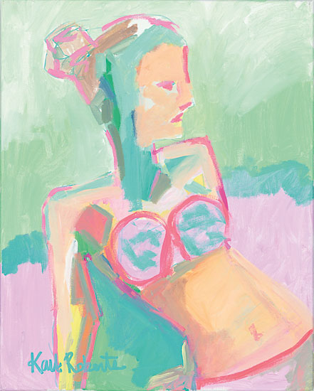 Kait Roberts KR192 - Sunbather Series:  Raspberry Sorbet Gaze Abstract, Sunbather, Woman, Swimming from Penny Lane